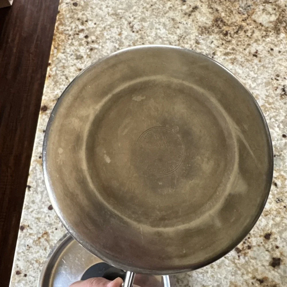 Vtg Revere Ware Sauce Pan & Double Boiler Stainless Steel Copper Core Chef Cook